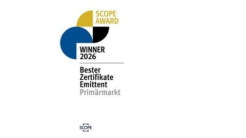 Signet der Scope Awards 2024 für den besten Zertifikate Emittent im Primärmarkt