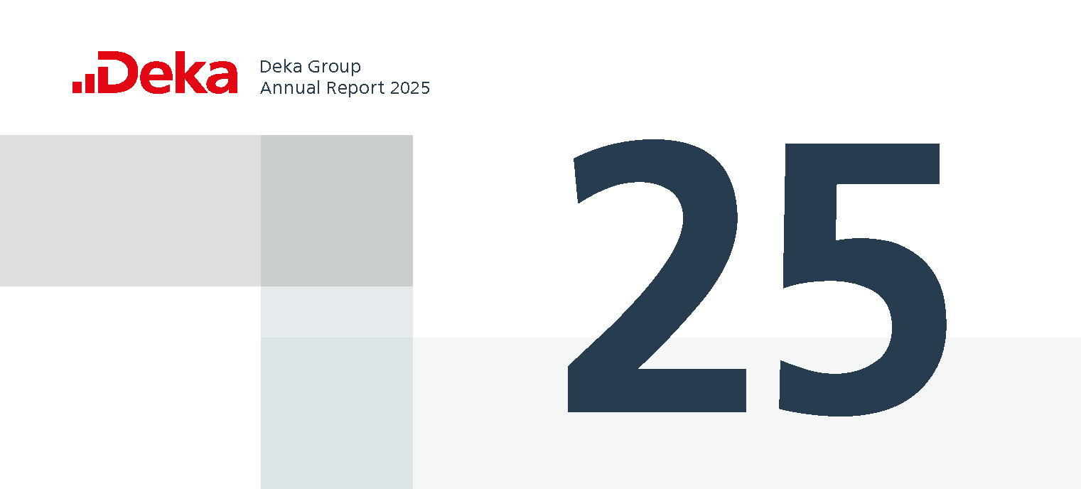Cover of Deka Groups Annual Report, showing the Deka building in Frankfurt