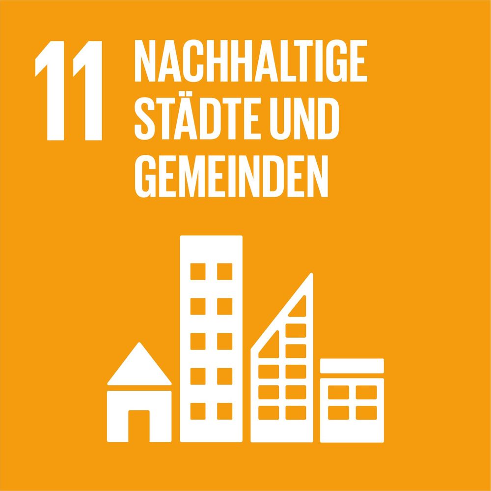 Icon UN-Nachhaltigkeitsziel 11. Nachhaltige Städte und Gemeinden