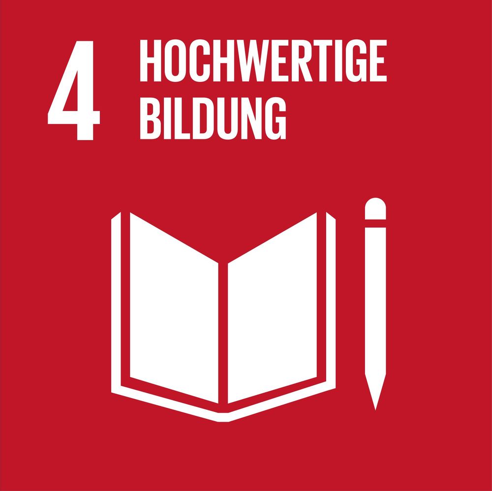 Icon UN-Nachhaltigkeitsziel 4. Hochwertige Bildung